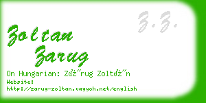 zoltan zarug business card